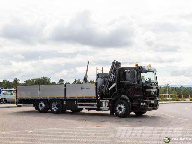 MAN TGM 26.290 6x2 HIAB 166 B-3 HIDUO Crane Vlakke laadvloer met kraan