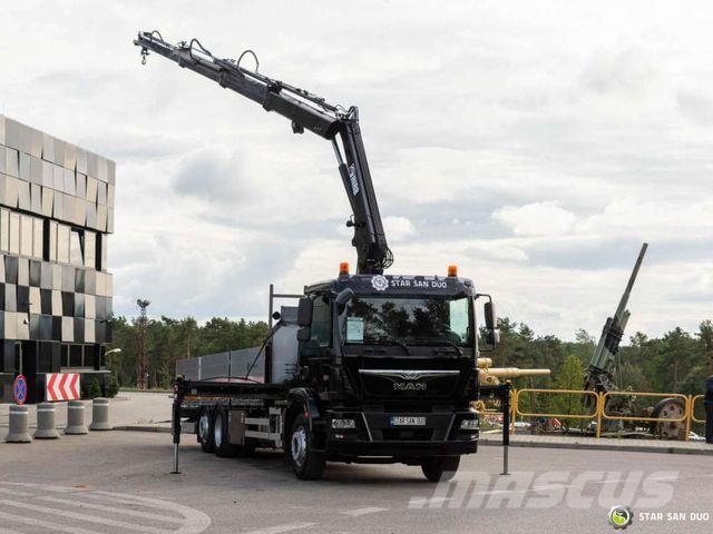 MAN TGM 26.290 6x2 HIAB 166 B-3 HIDUO Crane Vlakke laadvloer met kraan