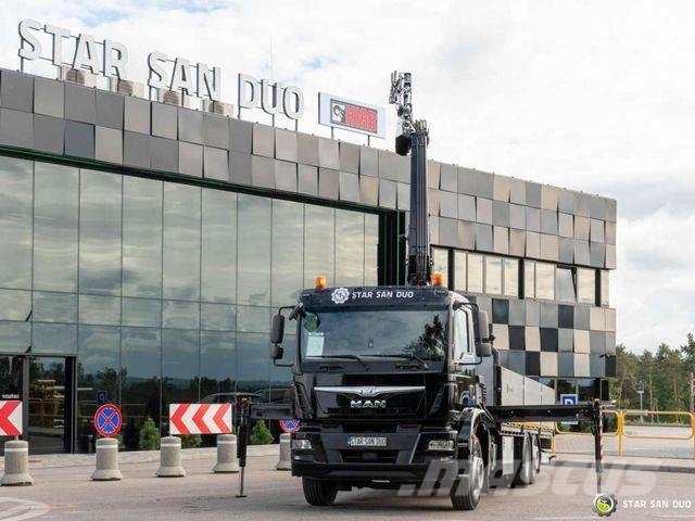 MAN TGM 26.290 6x2 HIAB 166 B-3 HIDUO Crane Vlakke laadvloer met kraan