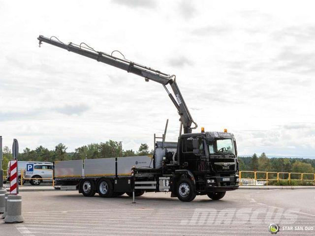 MAN TGM 26.290 6x2 HIAB 166 B-3 HIDUO Crane Vlakke laadvloer met kraan