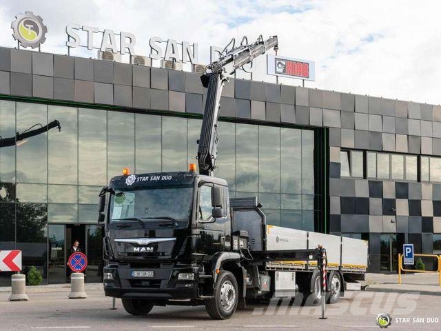 MAN TGM 26.290 6x2 HIAB 166 B-3 HIDUO Crane Vlakke laadvloer met kraan