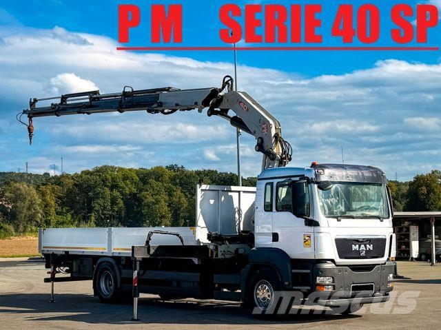 MAN TGS 18.320 * PRITSCHE 7,10 m * PM 40 KRAN/ FUNK! Vlakke laadvloer met kraan