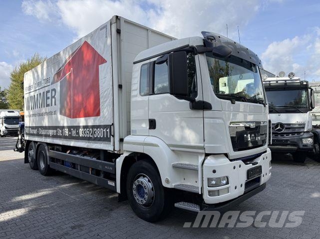 MAN TGS 26.360 6X2 Kran MKG 231 Jib bis 26 Meter Pritschenwagen/Pritschenwagen mit Seitenklappe