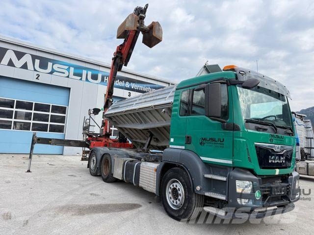 MAN TGS 26.400 6X2 Lenk Kipper Kran PK 18002 Funk Kipper