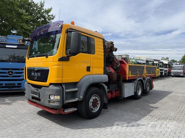 MAN TGS 26.400 6X4H-2 Kran Fassi F235XP bis 25 Meter Lastbil med lad/Flatbed