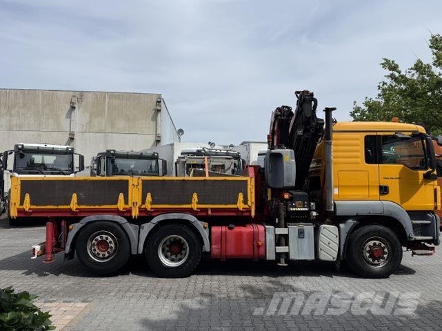 MAN TGS 26.400 6X4H-2 Kran Fassi F235XP bis 25 Meter Lastbil med lad/Flatbed