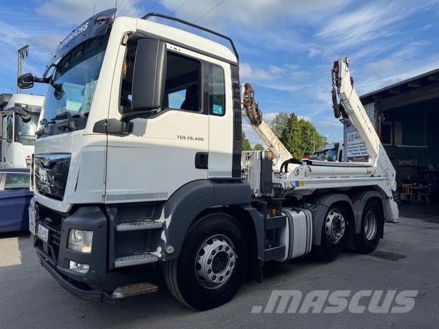 MAN TGS 26.400 BL/Meiller-AK16-Funk-6x2-Vorlauf-Lenk Camiões caixa desmontável com elevador de cabo