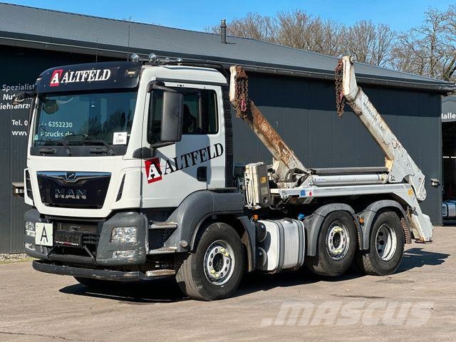 MAN TGS 26.420 6x2 BL MEILLER AK12 Absetzer Lastväxlare med kabellift