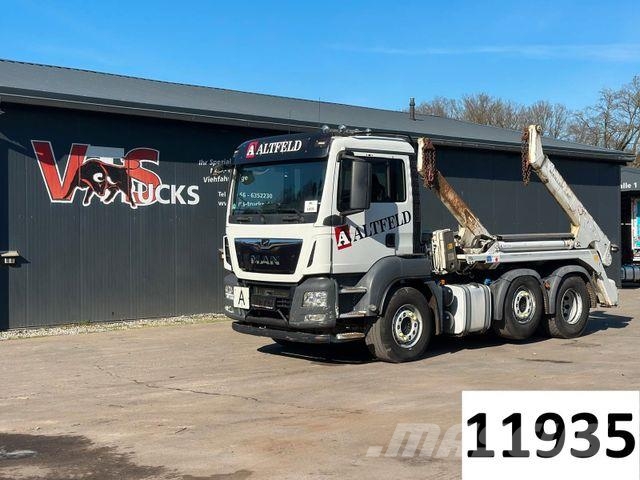 MAN TGS 26.420 6x2 BL MEILLER AK12 Absetzer Lastväxlare med kabellift