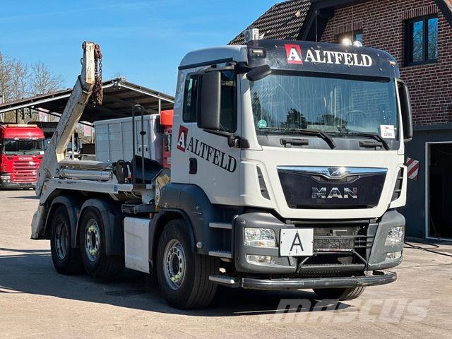 MAN TGS 26.420 6x2 BL MEILLER AK12 Absetzer Lastväxlare med kabellift