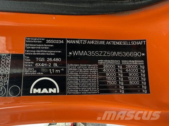 MAN TGS 26.480 6X4H Kran Fassi F310AXP.25 起重機卡車