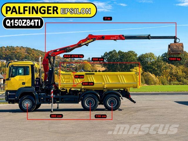 MAN TGS 33.360 KIPPER 5,00m EPSILON Q150Z84 * 6x4 Автокрани