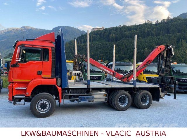 MAN TGS 33.480 6x6Holztransporter mit Kran Palfinger Timber trucks