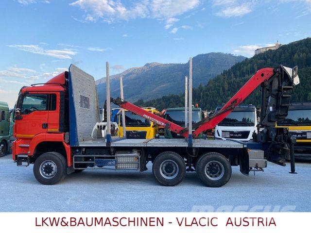 MAN TGS 33.480 6x6Holztransporter mit Kran Palfinger Timber trucks