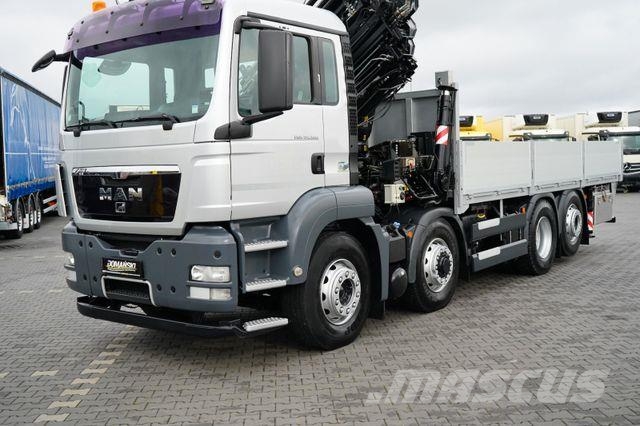 MAN TGS / 35.360 / 8 X 4 / E 5 / SKRZYNIOWY + HDS / Camion plateau ridelle avec grue