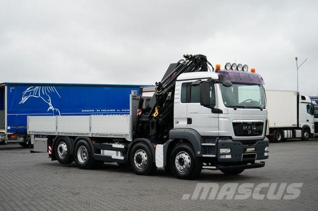 MAN TGS / 35.360 / 8 X 4 / E 5 / SKRZYNIOWY + HDS / Camion plateau ridelle avec grue