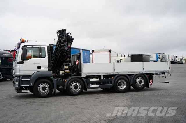 MAN TGS / 35.360 / 8 X 4 / E 5 / SKRZYNIOWY + HDS / Camion plateau ridelle avec grue
