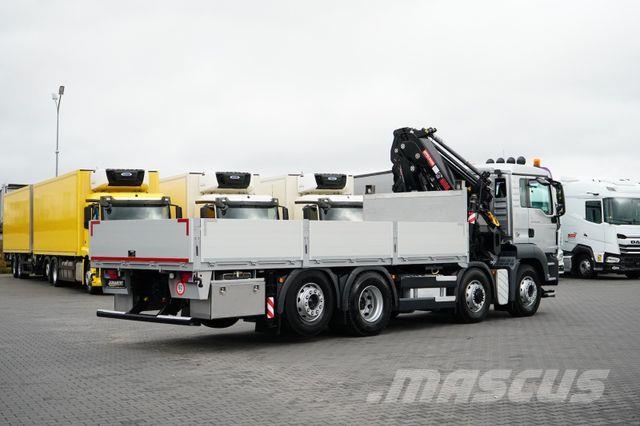 MAN TGS / 35.360 / 8 X 4 / E 5 / SKRZYNIOWY + HDS / Camion plateau ridelle avec grue