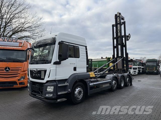 MAN TGS 35.420 8X2-6 Haken/ Silo M-TEC HLS 20 Camiones elevadores de gancho