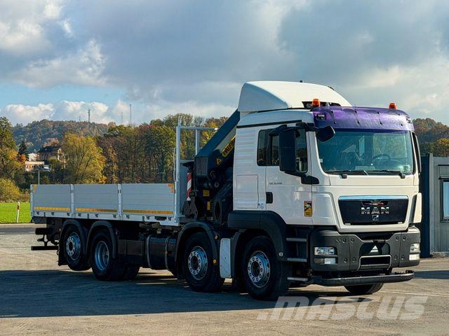 MAN TGS 35.440 * PALFINGER PK 44002 + FUNK * Camion plateau ridelle avec grue