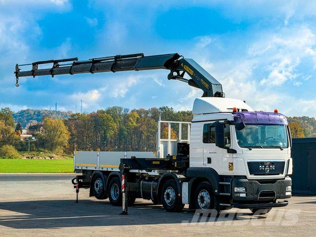 MAN TGS 35.440 * PALFINGER PK 44002 + FUNK * Camion plateau ridelle avec grue