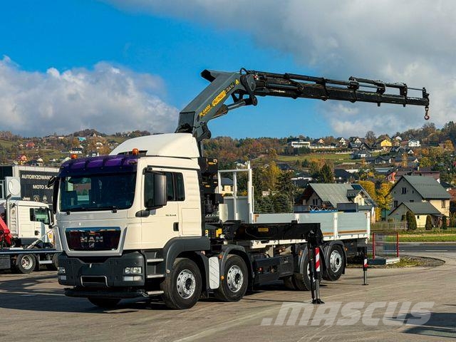 MAN TGS 35.440 * PALFINGER PK 44002 + FUNK * Camion plateau ridelle avec grue