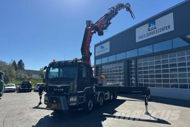 MAN TGS 35.480 8x4H Fassi 990-8 Flyjib& Troil Camion plateau ridelle avec grue