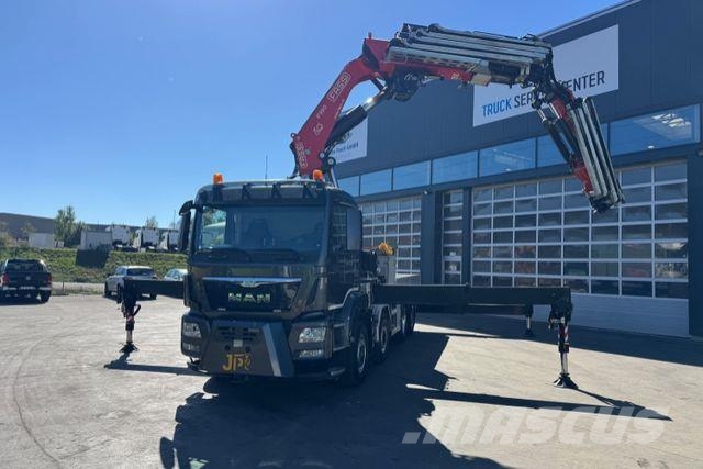 MAN TGS 35.480 8x4H Fassi 990-8 Flyjib& Troil Camion plateau ridelle avec grue