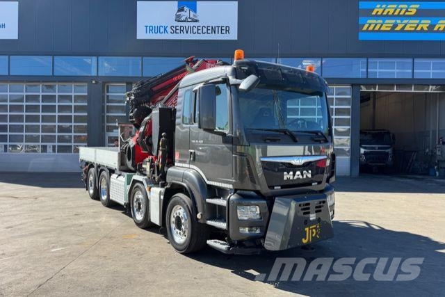 MAN TGS 35.480 8x4H Fassi 990-8 Flyjib& Troil Camion plateau ridelle avec grue