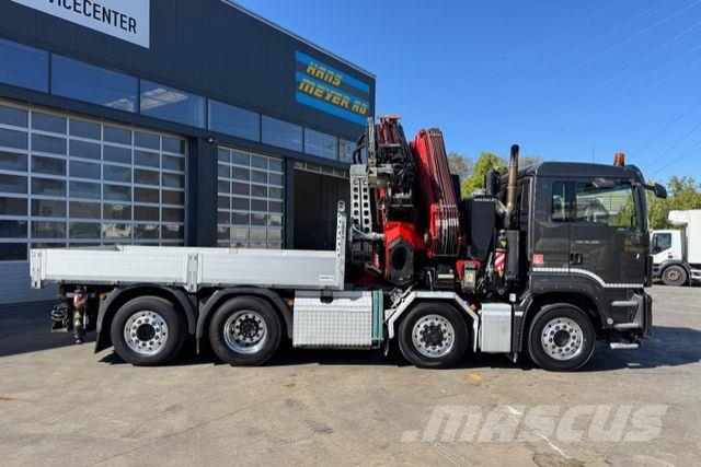 MAN TGS 35.480 8x4H Fassi 990-8 Flyjib& Troil Camion plateau ridelle avec grue