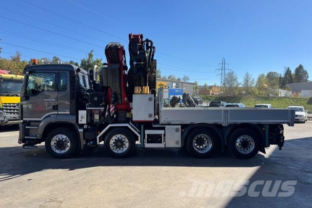 MAN TGS 35.480 8x4H Fassi 990-8 Flyjib& Troil Camion plateau ridelle avec grue
