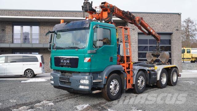 MAN TGS TGM 32.340 8x4 marchesi Kran Abrollkipper Treileri ar āķi