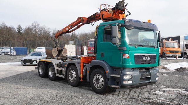MAN TGS TGM 32.340 8x4 marchesi Kran Abrollkipper Treileri ar āķi