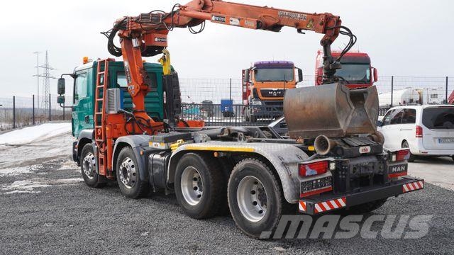 MAN TGS TGM 32.340 8x4 marchesi Kran Abrollkipper Treileri ar āķi