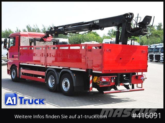 MAN TGX 26.400 LL, Hiab XS 166, Lenk-Liftachse, Flatbed / Dropside trucks