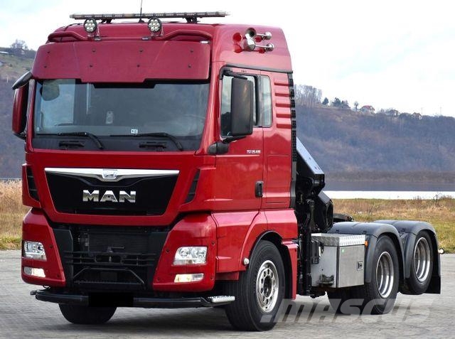 MAN TGX 28.480 Sattelzugmaschine + HMF 2120 K5/FUNK Automobiliniai kranai