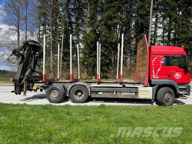 MAN TGX 33.500 4X6 HOLZ KRAN ANHÄNGER Hout-Bakwagens