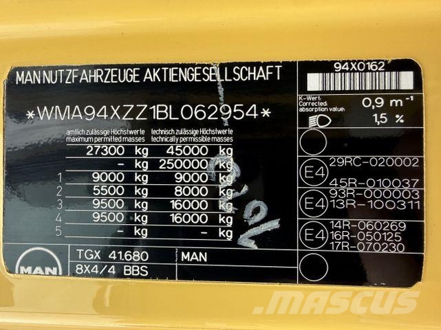 MAN TGX 41.680 8X4/4 BBS 250.000 Kg Prime Movers