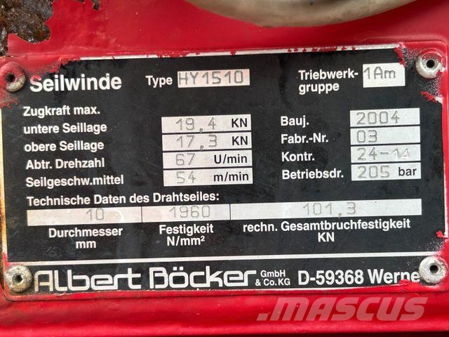 Mercedes-Benz 815 Dachdeckerkran Böcker 32 Meter + Seilwinde Kranwagen