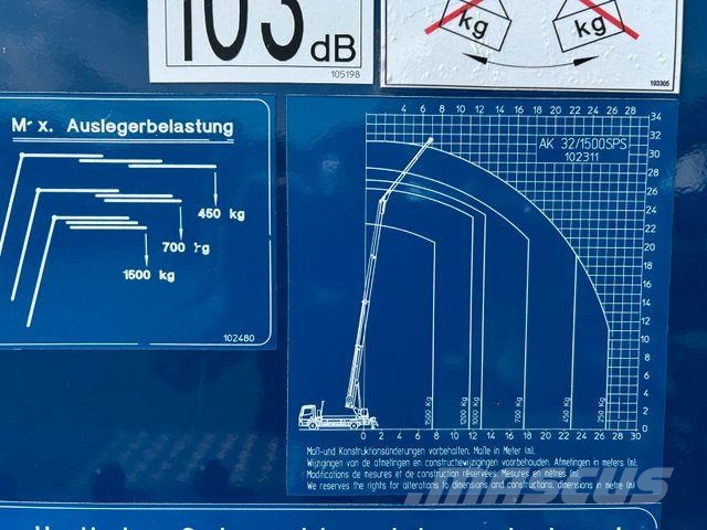 Mercedes-Benz 818Böcker Dachdeckerkran bis 32m AK32/1500+Winde Tovornjaki z žerjavom