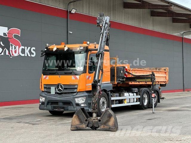 Mercedes-Benz Actros 2546L 6x2 Lenk-/Lift Abroller mit Kran Abrollkipper