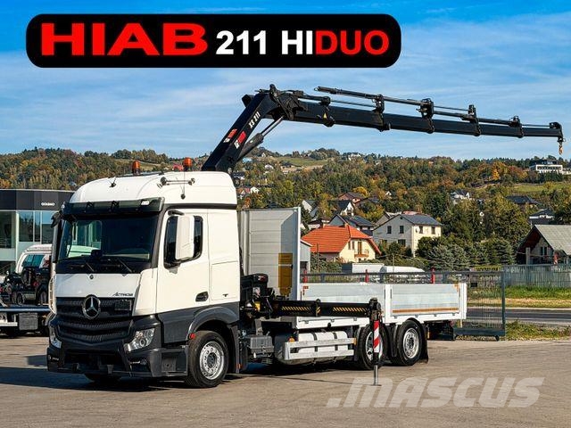 Mercedes-Benz ACTROS 2645 Pritsche 6,15 m + HIAB 211 EP-5 FUNK Автокрани