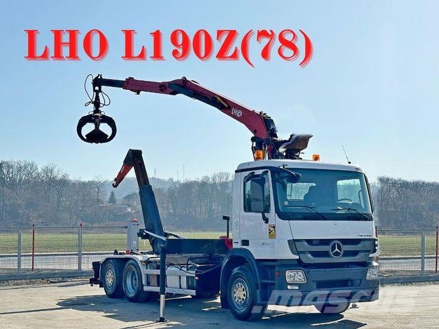 Mercedes-Benz ACTROS 2544 * ABROLLKIPPER * LHO L190Z(78) * TOP 吊鉤式起重車