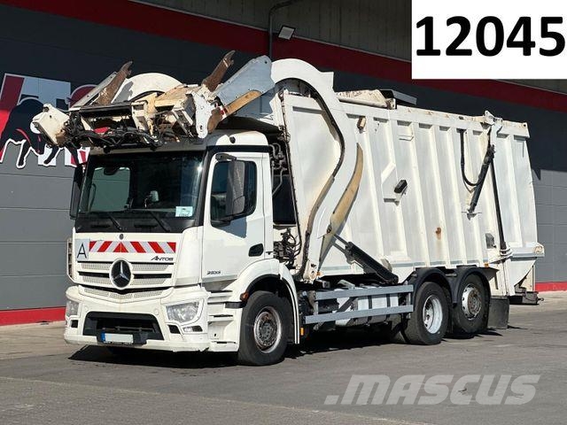 Mercedes-Benz Antos 2533 6x2 FAUN Frontpress 533 Überkopflader Šiukšliavežės
