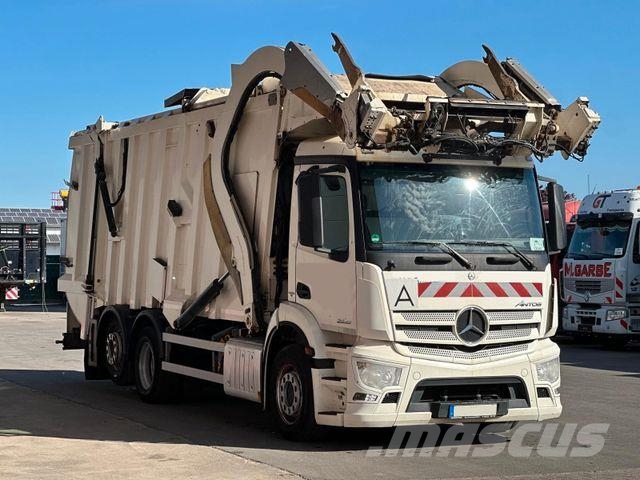 Mercedes-Benz Antos 2533 6x2 FAUN Frontpress 533 Überkopflader Šiukšliavežės