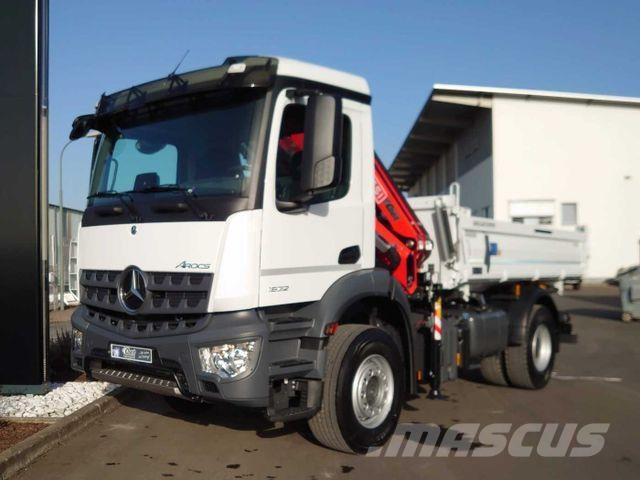 Mercedes-Benz Arocs 1832 KK 4x2 Kipper+Kran Fassi F120+Funk Lastbiler med tip