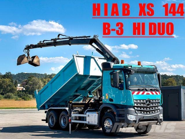 Mercedes-Benz Arocs 2640 Kipper + HIAB 144 + FUNK * Bordmatic! Φορτηγά με Γερανό
