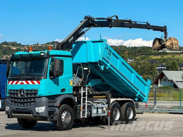 Mercedes-Benz Arocs 2640 Kipper + HIAB 144 + FUNK * Bordmatic! Φορτηγά με Γερανό