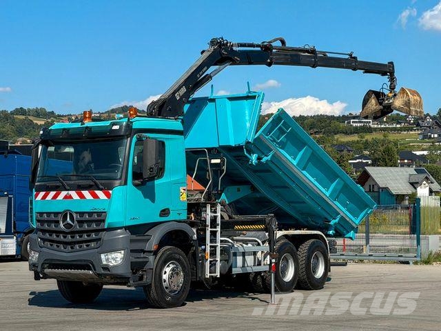 Mercedes-Benz Arocs 2640 Kipper + HIAB 144 + FUNK * Bordmatic! Φορτηγά με Γερανό