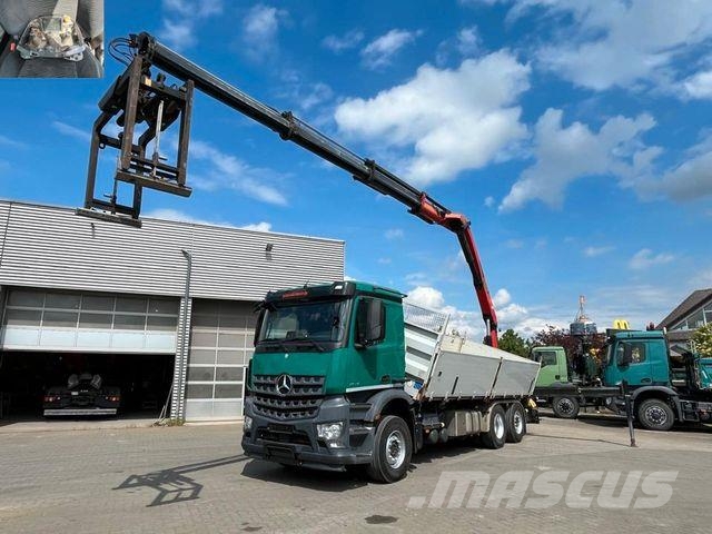 Mercedes-Benz Arocs 2648 6x2 3-Achs Kipper Heckkran Funk Kranwagen